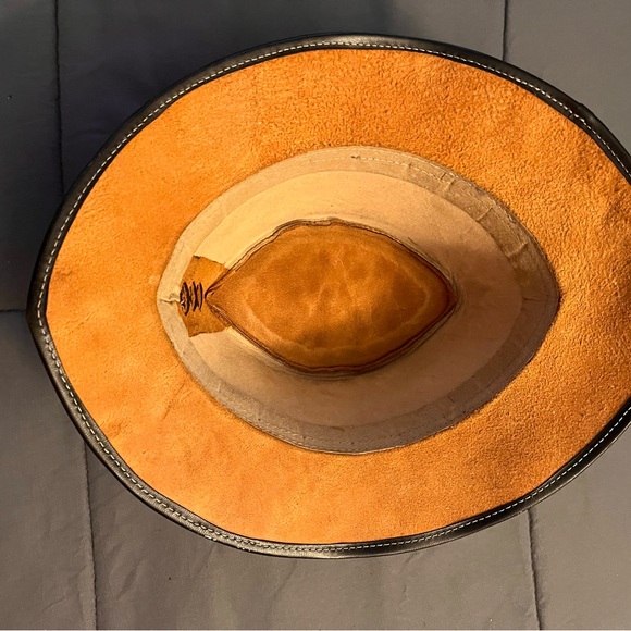 Sleek Black Leather Hat - Picture 3 of 5